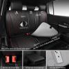 imageCAR PASS Luxury PU Leather Two Front Car Seat Covers Waterproof Seat Covers Compatible with Front Seat Armrests Airbag Compatible Anti Slip Universal Fit for Cars Suvs Vans Trucks Black BlueRed Black