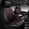 imageCAR PASS Luxury PU Leather Two Front Car Seat Covers Waterproof Seat Covers Compatible with Front Seat Armrests Airbag Compatible Anti Slip Universal Fit for Cars Suvs Vans Trucks Black BlueRed Black