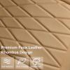imageCAR PASS Luxury PU Leather Two Front Car Seat Covers Waterproof Seat Covers Compatible with Front Seat Armrests Airbag Compatible Anti Slip Universal Fit for Cars Suvs Vans Trucks Black BlueDark Beige