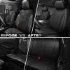 imageCAR PASS Luxury PU Leather Two Front Car Seat Covers Waterproof Seat Covers Compatible with Front Seat Armrests Airbag Compatible Anti Slip Universal Fit for Cars Suvs Vans Trucks Black BluePure Black Full Set
