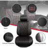 imageCAR PASS Luxury PU Leather Two Front Car Seat Covers Waterproof Seat Covers Compatible with Front Seat Armrests Airbag Compatible Anti Slip Universal Fit for Cars Suvs Vans Trucks Black BlueRed Black