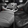 imageCAR PASS Luxury PU Leather Two Front Car Seat Covers Waterproof Seat Covers Compatible with Front Seat Armrests Airbag Compatible Anti Slip Universal Fit for Cars Suvs Vans Trucks Black BlueAll Gray
