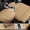 imageCAR PASS Luxury PU Leather Two Front Car Seat Covers Waterproof Seat Covers Compatible with Front Seat Armrests Airbag Compatible Anti Slip Universal Fit for Cars Suvs Vans Trucks Black BlueLight Beige