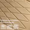 imageCAR PASS Luxury PU Leather Two Front Car Seat Covers Waterproof Seat Covers Compatible with Front Seat Armrests Airbag Compatible Anti Slip Universal Fit for Cars Suvs Vans Trucks Black BlueLight Beige