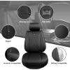 imageCAR PASS Luxury PU Leather Two Front Car Seat Covers Waterproof Seat Covers Compatible with Front Seat Armrests Airbag Compatible Anti Slip Universal Fit for Cars Suvs Vans Trucks Black BluePure Black Full Set