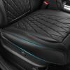 imageCAR PASS Luxury PU Leather Two Front Car Seat Covers Waterproof Seat Covers Compatible with Front Seat Armrests Airbag Compatible Anti Slip Universal Fit for Cars Suvs Vans Trucks Black BlueSolidBlack