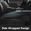 imageCAR PASS Luxury PU Leather Two Front Car Seat Covers Waterproof Seat Covers Compatible with Front Seat Armrests Airbag Compatible Anti Slip Universal Fit for Cars Suvs Vans Trucks Black BlueBlackBlue