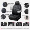 imageCAR PASS Luxury PU Leather Two Front Car Seat Covers Waterproof Seat Covers Compatible with Front Seat Armrests Airbag Compatible Anti Slip Universal Fit for Cars Suvs Vans Trucks Black BlueBlue and Black