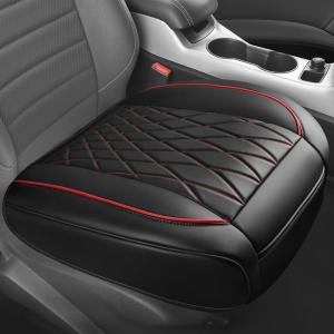 imageCAR PASS Luxury PU Leather Two Front Car Seat Covers Waterproof Seat Covers Compatible with Front Seat Armrests Airbag Compatible Anti Slip Universal Fit for Cars Suvs Vans Trucks Black BlueBlackRed