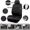 imageCAR Pass Skyline Two Front Pu Leather Car Seat Covers Airbag Compatible Universal fit for CarsSuvsVehiclesFront SeatBlack and BlackBlack Balck