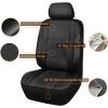 imageCAR Pass Skyline Two Front Pu Leather Car Seat Covers Airbag Compatible Universal fit for CarsSuvsVehiclesFront SeatBlack and BlackBlack Black