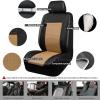 imageCAR Pass Skyline Two Front Pu Leather Car Seat Covers Airbag Compatible Universal fit for CarsSuvsVehiclesFront SeatBlack and BlackBlack and Beige