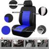 imageCAR Pass Skyline Two Front Pu Leather Car Seat Covers Airbag Compatible Universal fit for CarsSuvsVehiclesFront SeatBlack and BlackBlack and Blue