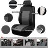 imageCAR Pass Skyline Two Front Pu Leather Car Seat Covers Airbag Compatible Universal fit for CarsSuvsVehiclesFront SeatBlack and BlackBlack and Gray