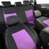 imageCAR Pass Skyline Two Front Pu Leather Car Seat Covers Airbag Compatible Universal fit for CarsSuvsVehiclesFront SeatBlack and BlackBlack and Purple
