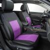 imageCAR Pass Skyline Two Front Pu Leather Car Seat Covers Airbag Compatible Universal fit for CarsSuvsVehiclesFront SeatBlack and BlackBlack and Purple