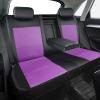 imageCAR Pass Skyline Two Front Pu Leather Car Seat Covers Airbag Compatible Universal fit for CarsSuvsVehiclesFront SeatBlack and BlackBlack and Purple