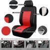 imageCAR Pass Skyline Two Front Pu Leather Car Seat Covers Airbag Compatible Universal fit for CarsSuvsVehiclesFront SeatBlack and BlackBlack and Red