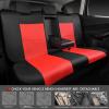 imageCAR Pass Skyline Two Front Pu Leather Car Seat Covers Airbag Compatible Universal fit for CarsSuvsVehiclesFront SeatBlack and BlackBlack and Red