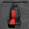 imageCAR Pass Skyline Two Front Pu Leather Car Seat Covers Airbag Compatible Universal fit for CarsSuvsVehiclesFront SeatBlack and BlackBlack and Red