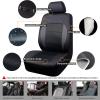 imageCAR Pass Skyline Two Front Pu Leather Car Seat Covers Airbag Compatible Universal fit for CarsSuvsVehiclesFront SeatBlack and BlackBlack full set