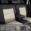 imageCAR Pass Skyline Two Front Pu Leather Car Seat Covers Airbag Compatible Universal fit for CarsSuvsVehiclesFront SeatBlack and BlackBlackBeige