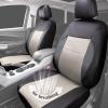 imageCAR Pass Skyline Two Front Pu Leather Car Seat Covers Airbag Compatible Universal fit for CarsSuvsVehiclesFront SeatBlack and BlackBlackBeige