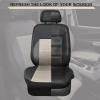 imageCAR Pass Skyline Two Front Pu Leather Car Seat Covers Airbag Compatible Universal fit for CarsSuvsVehiclesFront SeatBlack and BlackBlackBeige