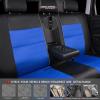 imageCAR Pass Skyline Two Front Pu Leather Car Seat Covers Airbag Compatible Universal fit for CarsSuvsVehiclesFront SeatBlack and BlackBlackBlue