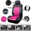 imageCAR Pass Skyline Two Front Pu Leather Car Seat Covers Airbag Compatible Universal fit for CarsSuvsVehiclesFront SeatBlack and BlackBlackPink