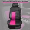 imageCAR Pass Skyline Two Front Pu Leather Car Seat Covers Airbag Compatible Universal fit for CarsSuvsVehiclesFront SeatBlack and BlackBlackPink