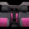 imageCAR Pass Skyline Two Front Pu Leather Car Seat Covers Airbag Compatible Universal fit for CarsSuvsVehiclesFront SeatBlack and BlackBlackPink