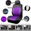 imageCAR Pass Skyline Two Front Pu Leather Car Seat Covers Airbag Compatible Universal fit for CarsSuvsVehiclesFront SeatBlack and BlackBlackPurple