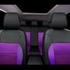 imageCAR Pass Skyline Two Front Pu Leather Car Seat Covers Airbag Compatible Universal fit for CarsSuvsVehiclesFront SeatBlack and BlackBlackPurple
