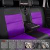 imageCAR Pass Skyline Two Front Pu Leather Car Seat Covers Airbag Compatible Universal fit for CarsSuvsVehiclesFront SeatBlack and BlackBlackPurple