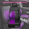 imageCAR Pass Skyline Two Front Pu Leather Car Seat Covers Airbag Compatible Universal fit for CarsSuvsVehiclesFront SeatBlack and BlackBlackPurple