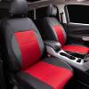imageCAR Pass Skyline Two Front Pu Leather Car Seat Covers Airbag Compatible Universal fit for CarsSuvsVehiclesFront SeatBlack and BlackBlackRed