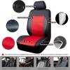 imageCAR Pass Skyline Two Front Pu Leather Car Seat Covers Airbag Compatible Universal fit for CarsSuvsVehiclesFront SeatBlack and BlackBlackRed