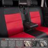imageCAR Pass Skyline Two Front Pu Leather Car Seat Covers Airbag Compatible Universal fit for CarsSuvsVehiclesFront SeatBlack and BlackBlackRed