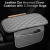 imageCAR PASS 3D Foam Rhomb Leather Steering Wheel Cover Set Comfortable Center Console Armrest Cushion with Storage Bags NonSlip 14515in Car Interior Sets 4 PCS All BlackGray
