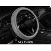 imageCAR PASS 3D Foam Rhomb Leather Steering Wheel Cover Set Comfortable Center Console Armrest Cushion with Storage Bags NonSlip 14515in Car Interior Sets 4 PCS All BlackGray