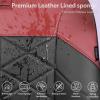 imageCAR PASS Nappa Leather Waterproof Car Seat Covers Full Set 3D Foam Automotive Seat Covers with Rhombic Design Airbag Compatible Universal Fit for Most SUV Truck Sedan Black RedBlack Red Full Set
