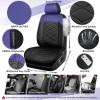 imageCAR PASS Nappa Leather Waterproof Car Seat Covers Full Set 3D Foam Automotive Seat Covers with Rhombic Design Airbag Compatible Universal Fit for Most SUV Truck Sedan Black RedBlack Blue Front