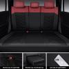 imageCAR PASS Nappa Leather Waterproof Car Seat Covers Full Set 3D Foam Automotive Seat Covers with Rhombic Design Airbag Compatible Universal Fit for Most SUV Truck Sedan Black RedBlack Red Full Set