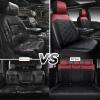 imageCAR PASS Nappa Leather Waterproof Car Seat Covers Full Set 3D Foam Automotive Seat Covers with Rhombic Design Airbag Compatible Universal Fit for Most SUV Truck Sedan Black RedBlack Red Full Set