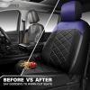 imageCAR PASS Nappa Leather Waterproof Car Seat Covers Full Set 3D Foam Automotive Seat Covers with Rhombic Design Airbag Compatible Universal Fit for Most SUV Truck Sedan Black RedBlack Blue Front