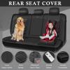 imageCAR PASS Nappa Leather Waterproof Car Seat Covers Full Set 3D Foam Automotive Seat Covers with Rhombic Design Airbag Compatible Universal Fit for Most SUV Truck Sedan Black RedBlack Rear
