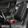imageCAR PASS Sporty High Back 3D Oxford Waterproof Car Seat Cover Two Front Universal Carbon Fiber Leather Bucket Seat Cover All Weather Airbag Compatible Fit Sports Car SUV Sedan Truck Black GrayBlack Gray