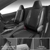 imageCAR PASS Sporty High Back 3D Oxford Waterproof Car Seat Cover Two Front Universal Carbon Fiber Leather Bucket Seat Cover All Weather Airbag Compatible Fit Sports Car SUV Sedan Truck Black GrayBlack