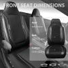 imageCAR PASS Sporty High Back 3D Oxford Waterproof Car Seat Cover Two Front Universal Carbon Fiber Leather Bucket Seat Cover All Weather Airbag Compatible Fit Sports Car SUV Sedan Truck Black GrayBlack